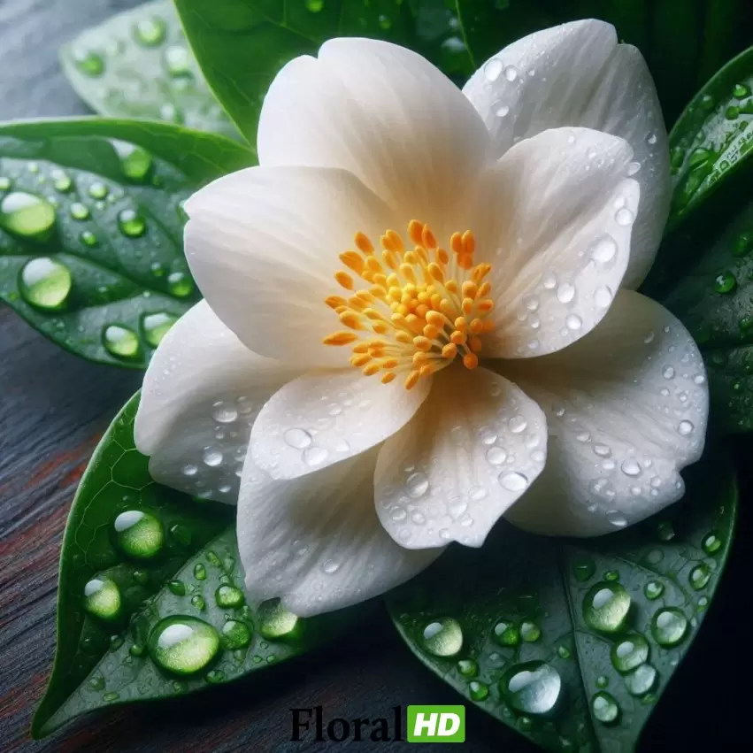 Close-up Of Dew-Kissed Jasmine Flower PNG Transparent Background