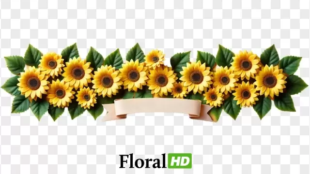 Rustic Sunflower Banner For Event PNG Transparent Background